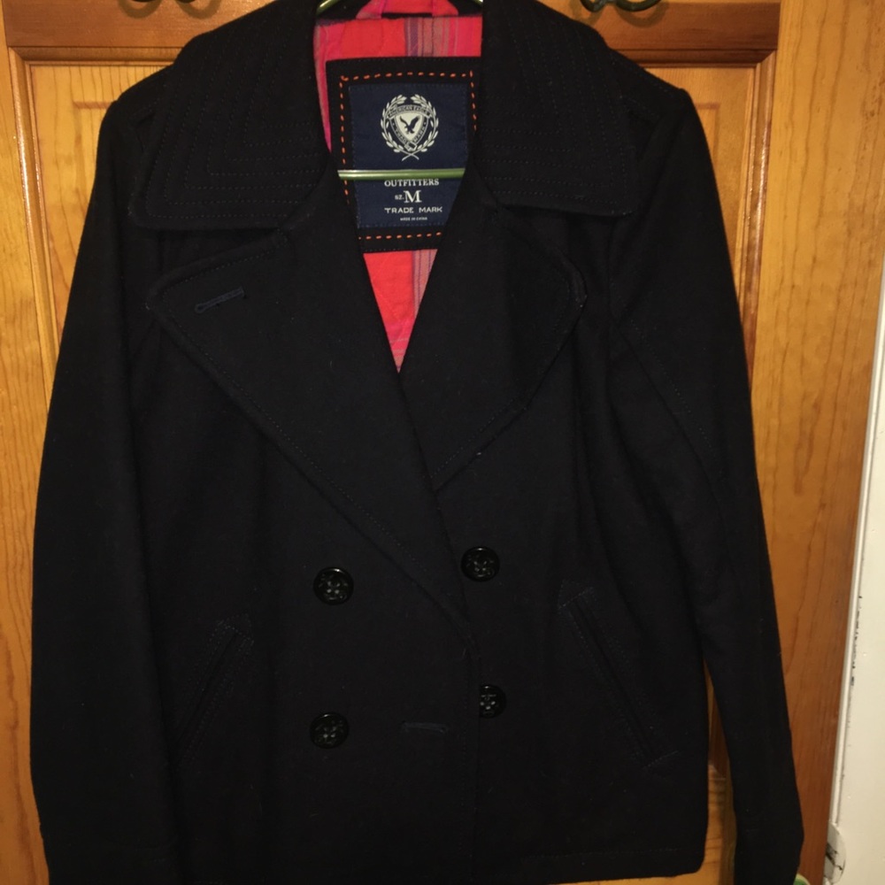 Black winter pea coat